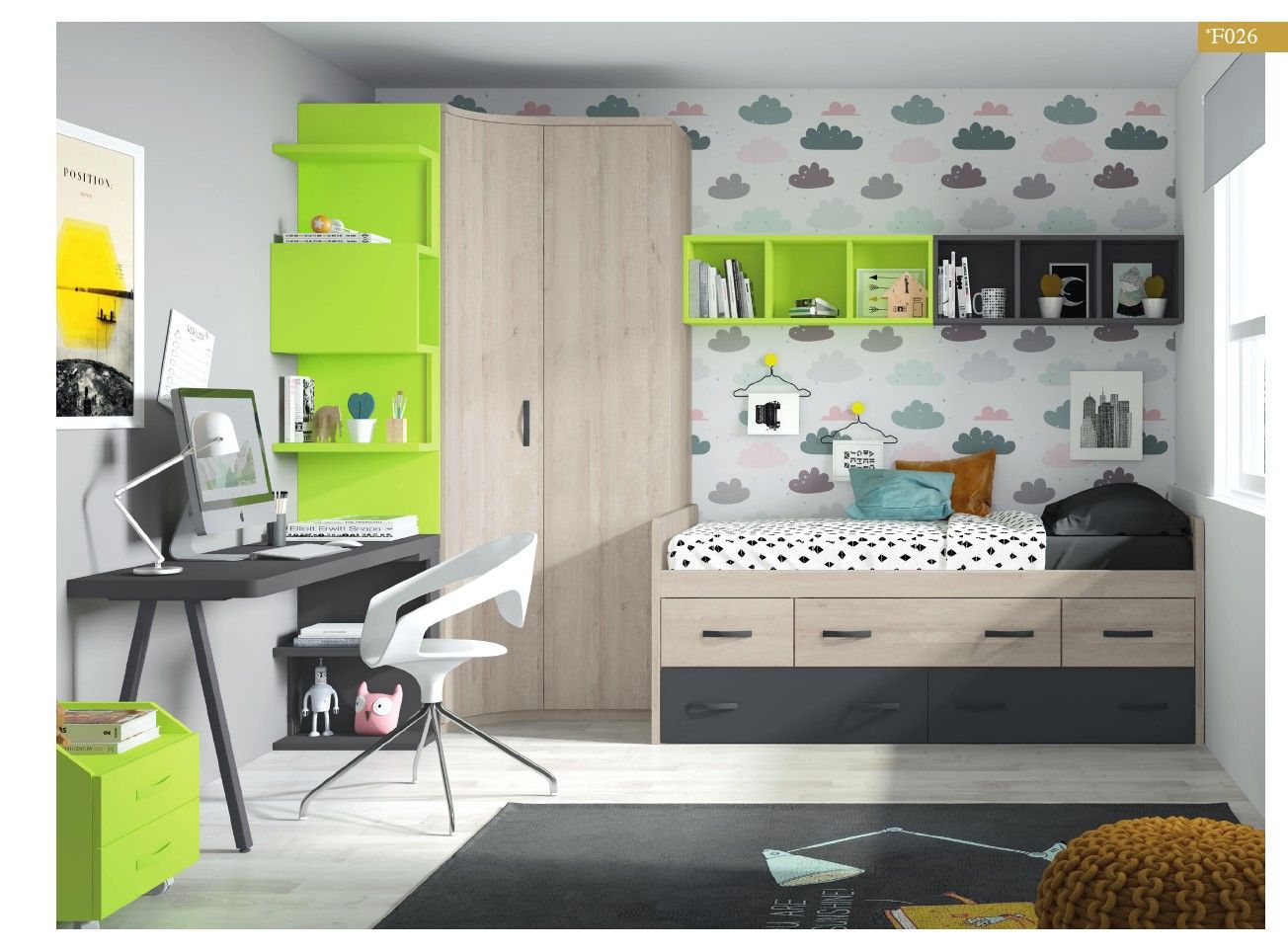 Dormitorio juvenil Formas: Catálogos de muebles de Muebles Salvador Dormitorio juvenil Formas: Catálogos de muebles de Muebles Salvador