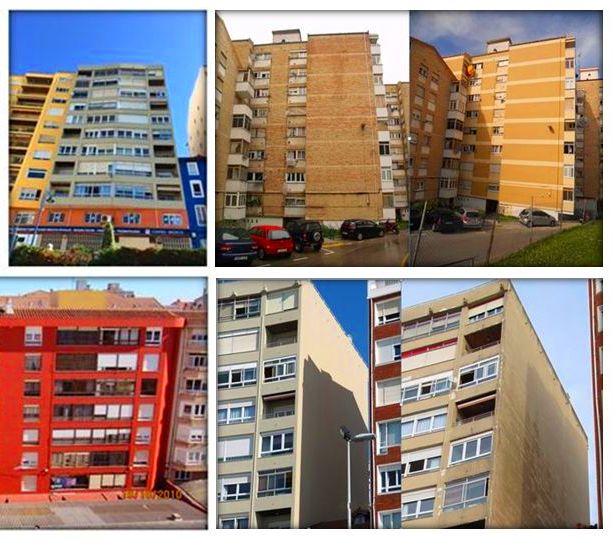 Rehabilitación de fachada con andamio modular y trabajos verticales en Cantabria-Santander. Rehabilitación de fachada con andamio modular y trabajos verticales en Cantabria-Santander.