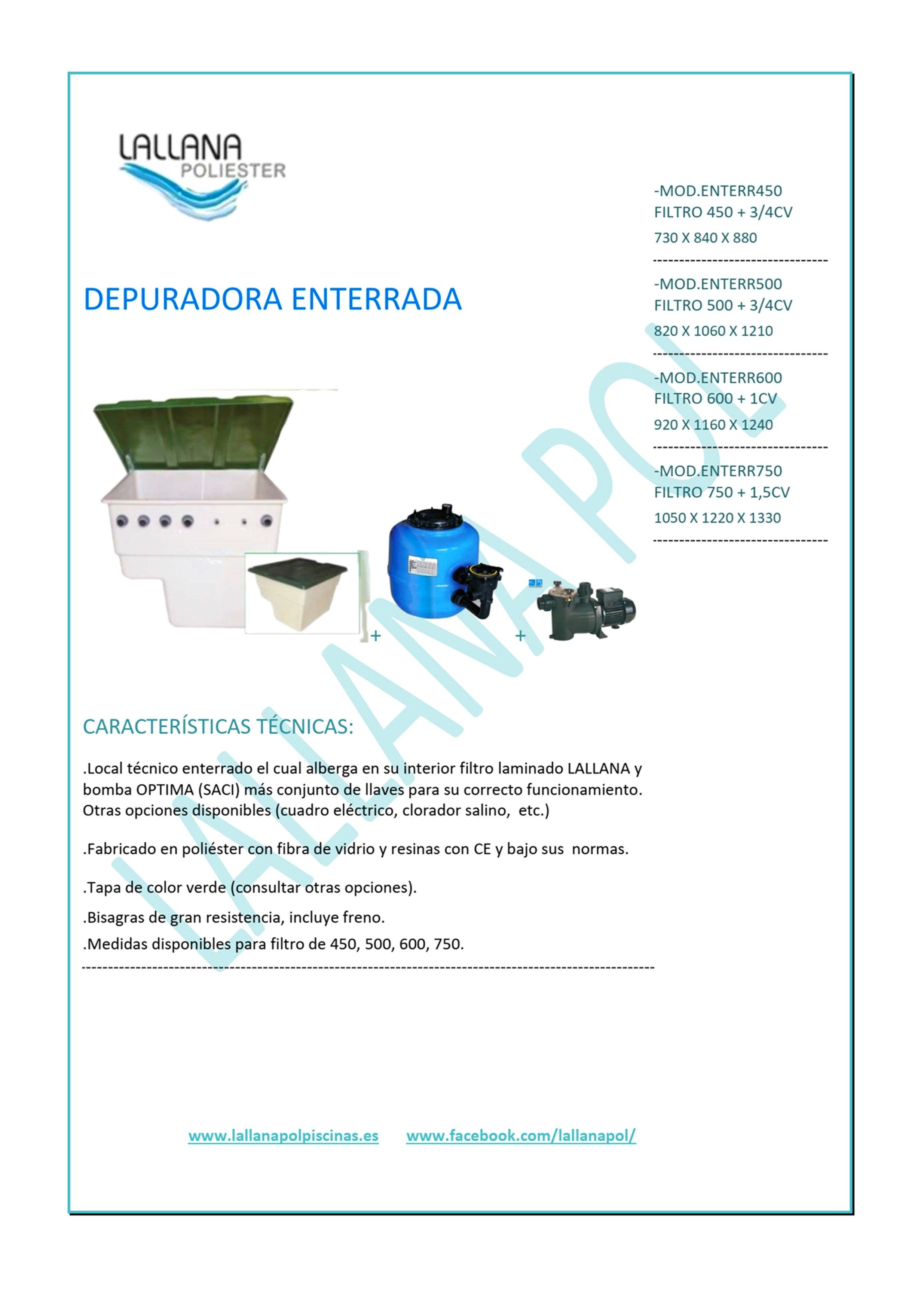 Casetas y Depuradoras para piscinas mod. Enterrada.: Productos y servicios de Lallana Pol Casetas y Depuradoras para piscinas mod. Enterrada.: Productos y servicios de Lallana Pol