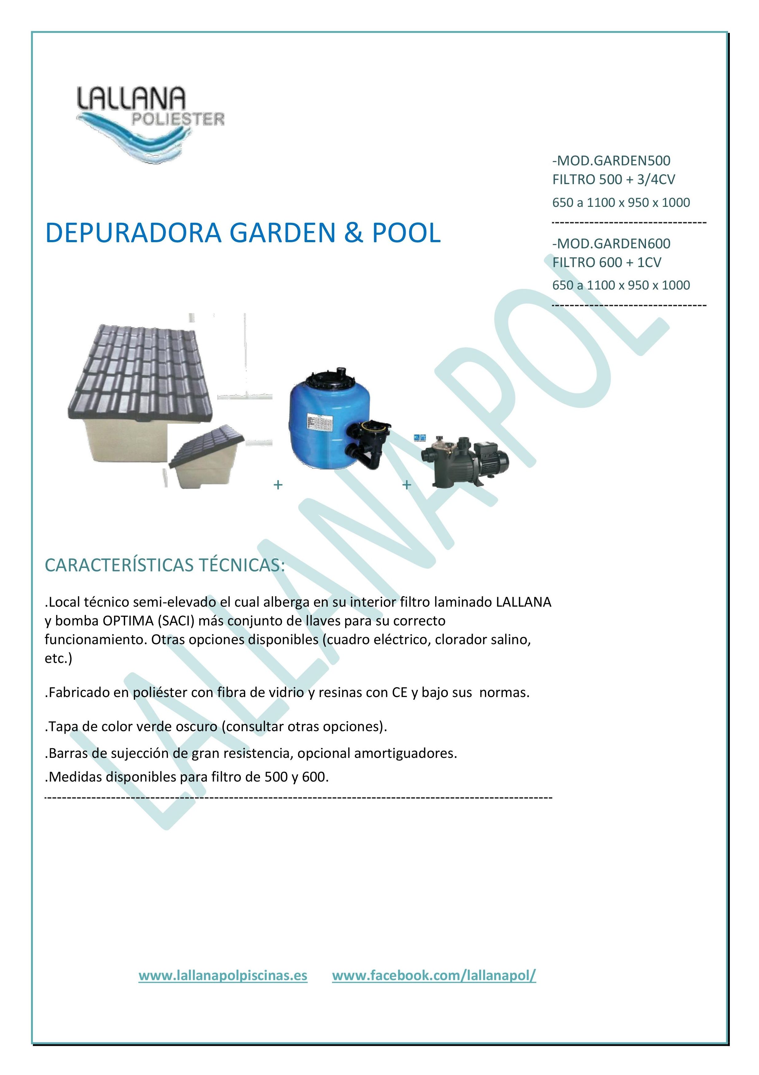 Casetas y Depuradoras para piscinas Garden&Pool: Productos y servicios de Lallana Pol Casetas y Depuradoras para piscinas Garden&Pool: Productos y servicios de Lallana Pol