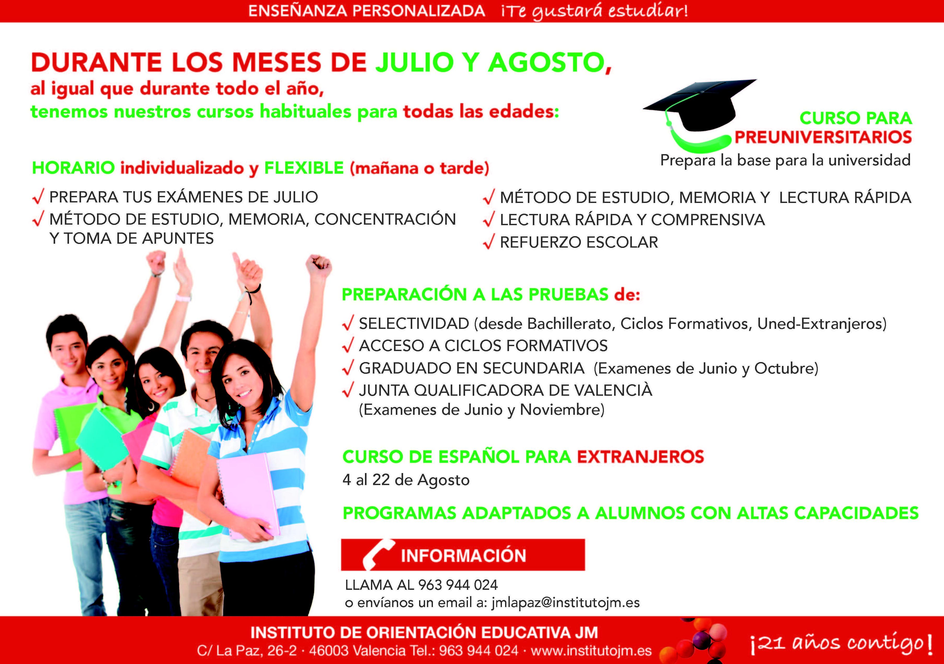 Escuela de Verano 2014: Nuestros Cursos de Instituto de Orientación Educativa JM Escuela de Verano 2014: Nuestros Cursos de Instituto de Orientación Educativa JM