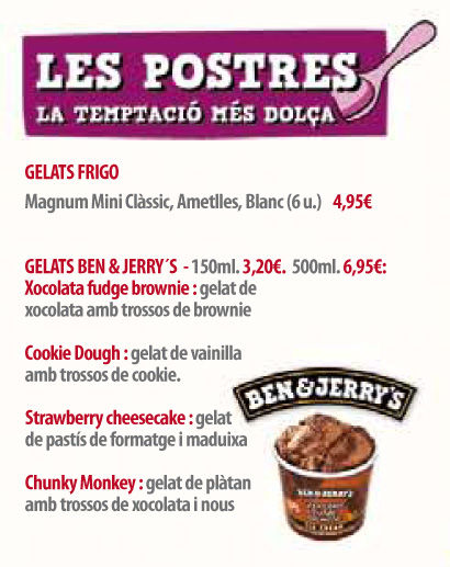Postres: La Carta de Pizza World Postres: La Carta de Pizza World