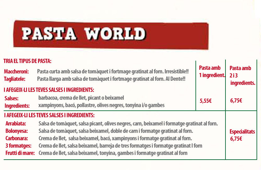 PASTA WORLD PASTA WORLD