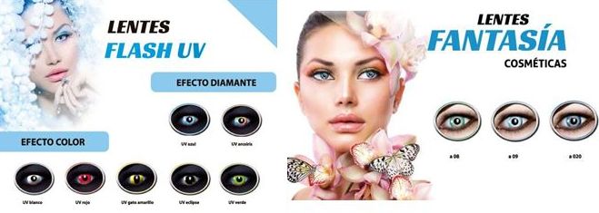 Las lentillas flash uv SE ILUMINAN con la luz de neón de las discotecas Las lentillas flash uv SE ILUMINAN con la luz de neón de las discotecas
