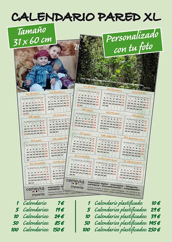 Calendario XL: Servicios de Cemeyka Digital Calendario XL: Servicios de Cemeyka Digital