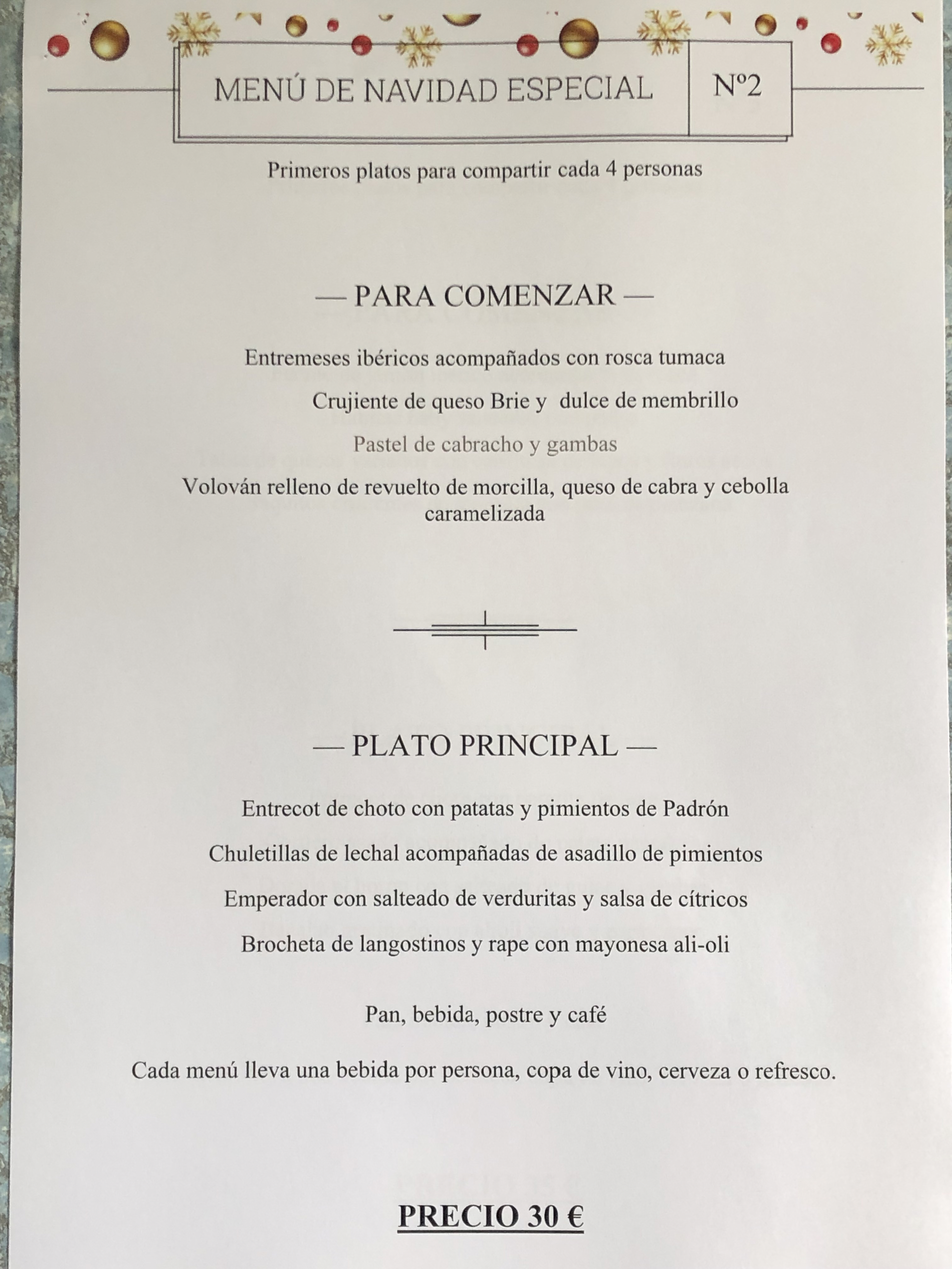 Menú 2 Menú 2