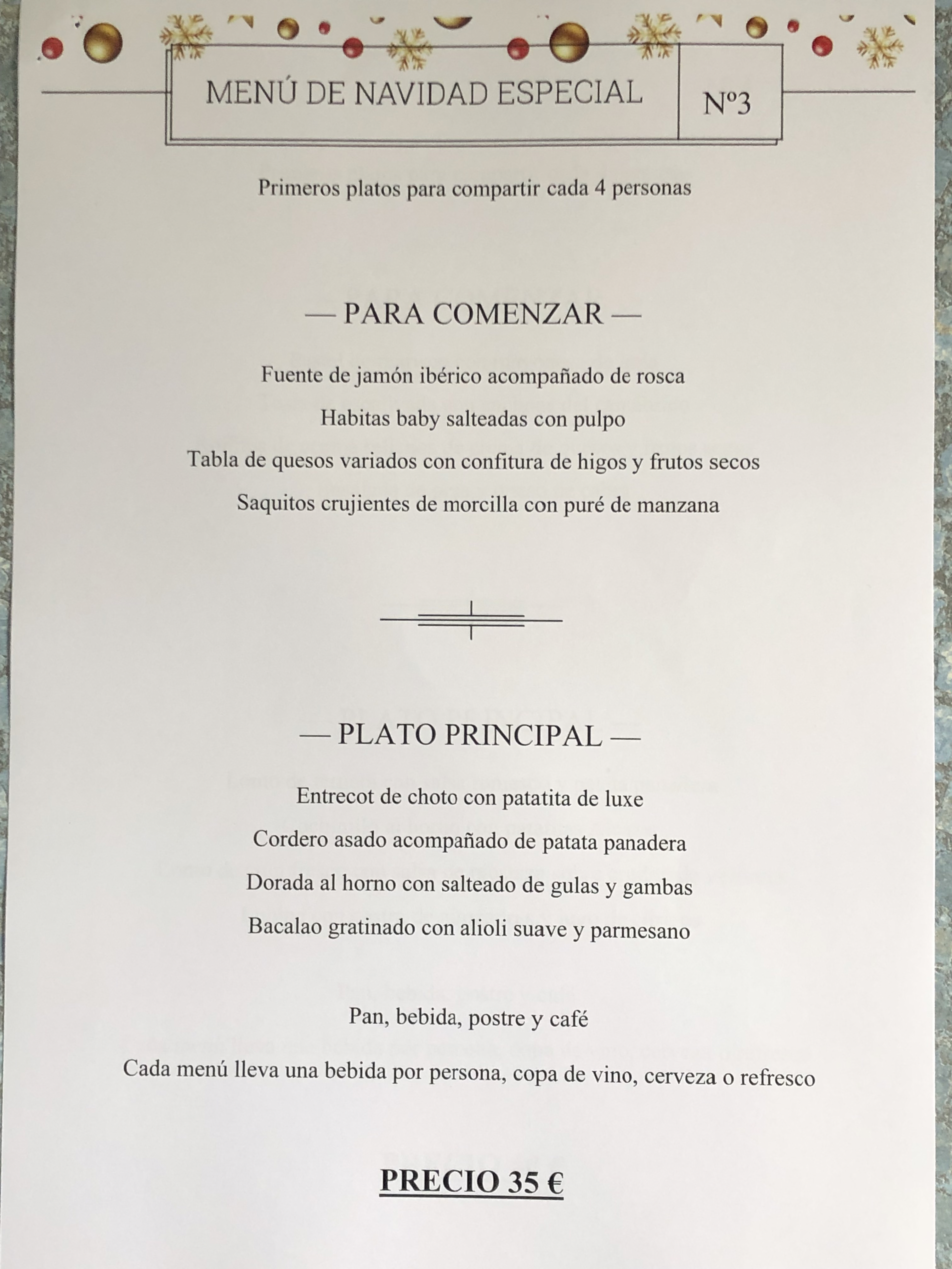 Menú 3 Menú 3