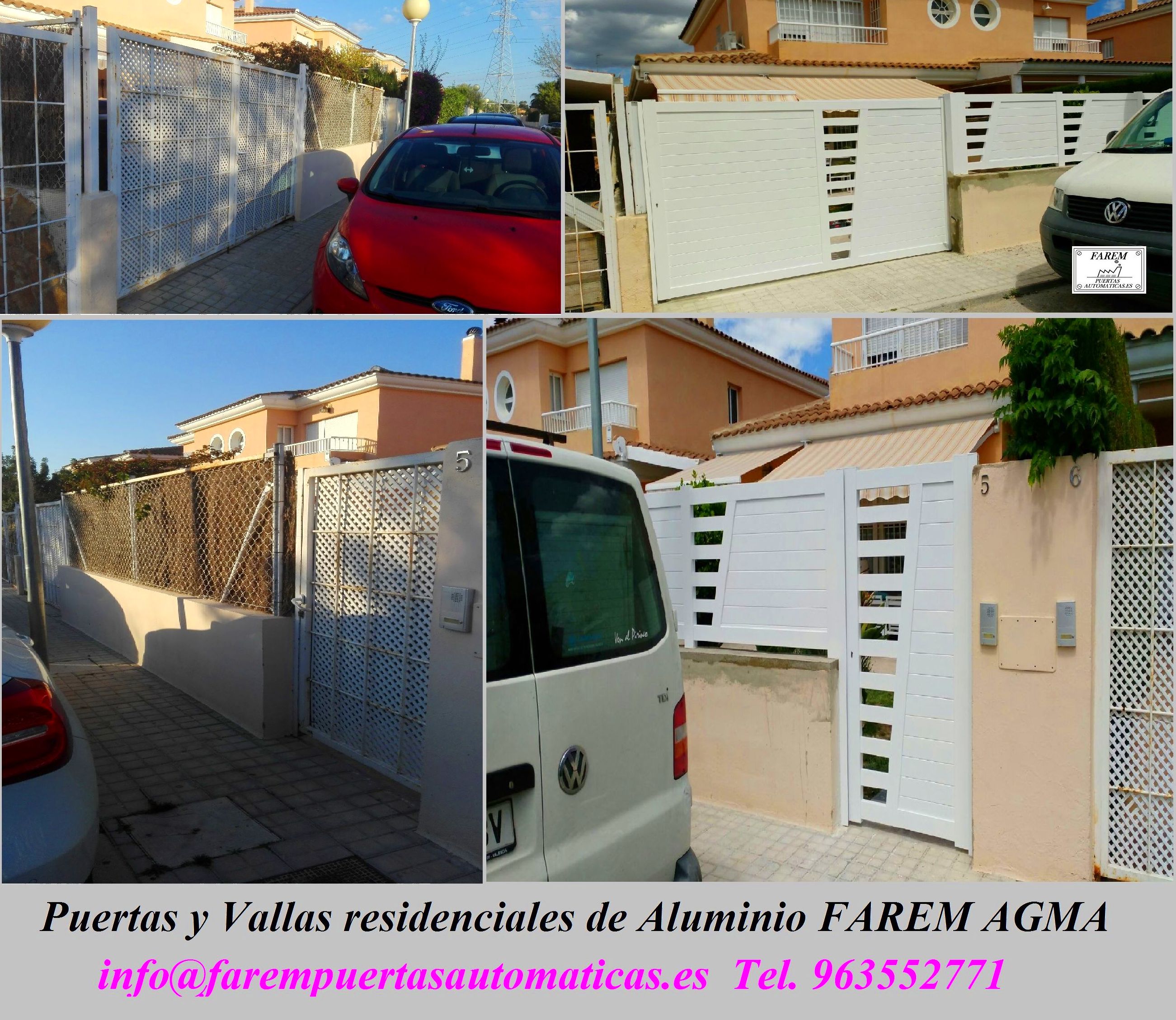 Puertas y Vallas de Parcela de Alumino Blanco FAREM AGMA Puertas y Vallas de Parcela de Alumino Blanco FAREM AGMA