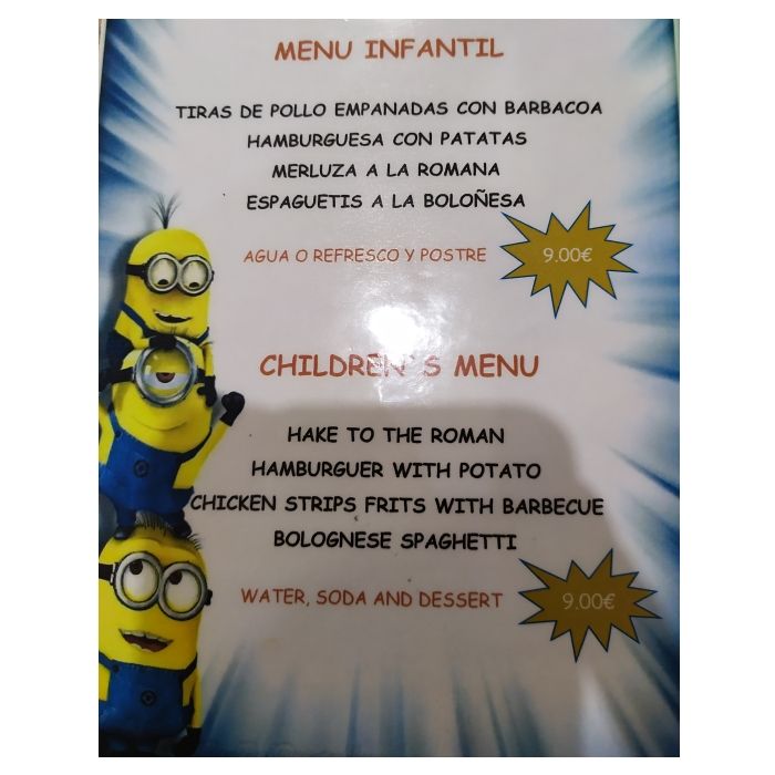 Menú infantil: Productos y Servicios de Restaurante La Cuesta Menú infantil: Productos y Servicios de Restaurante La Cuesta