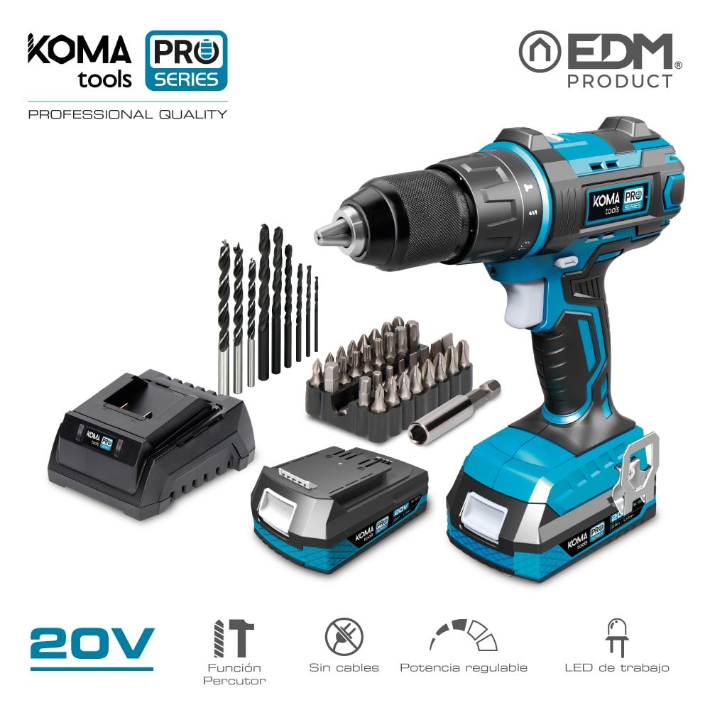 Kit taladro KOMA Pro Series tools 20V: Productos de Recambios Morales Kit taladro KOMA Pro Series tools 20V: Productos de Recambios Morales