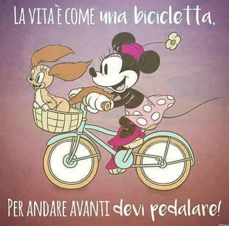 La vida es como una bicicleta para seguir avanzando hay que pedalear. Què bonito suena en italiano!