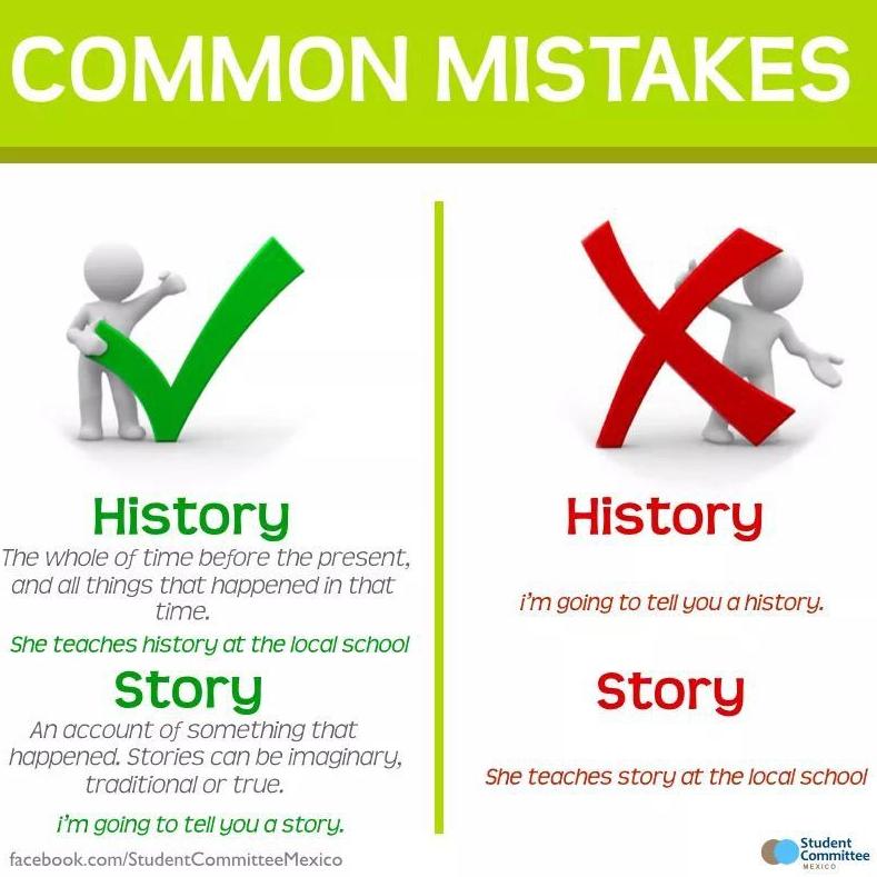 Common mistakes: history/story