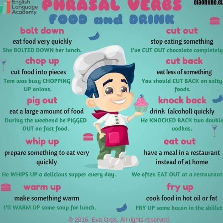 Phrasal verbs for food and drink