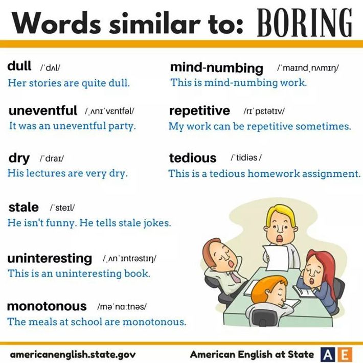 Synonyms: boring