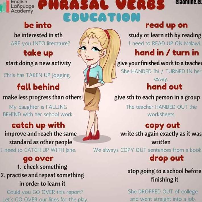 Phrasal verbs for education }}