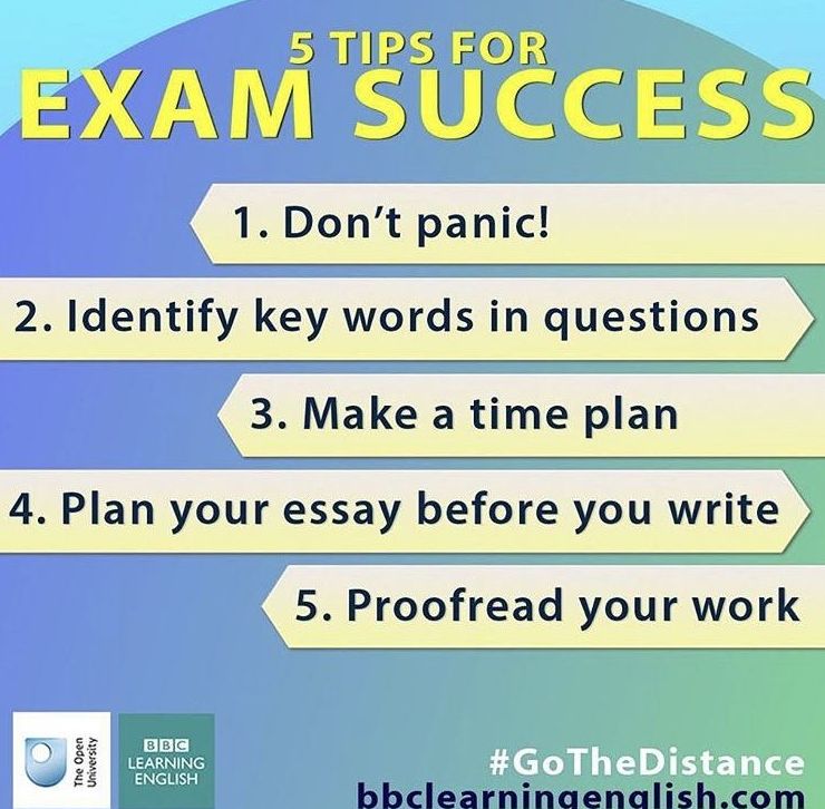Five tips for exam success