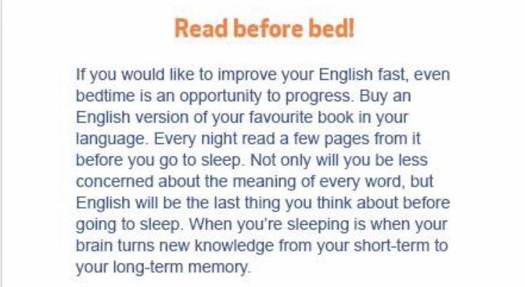 Read before bed