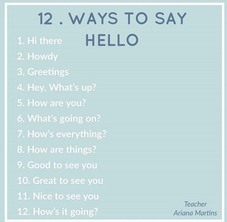 Diferentes formas de decir hello
