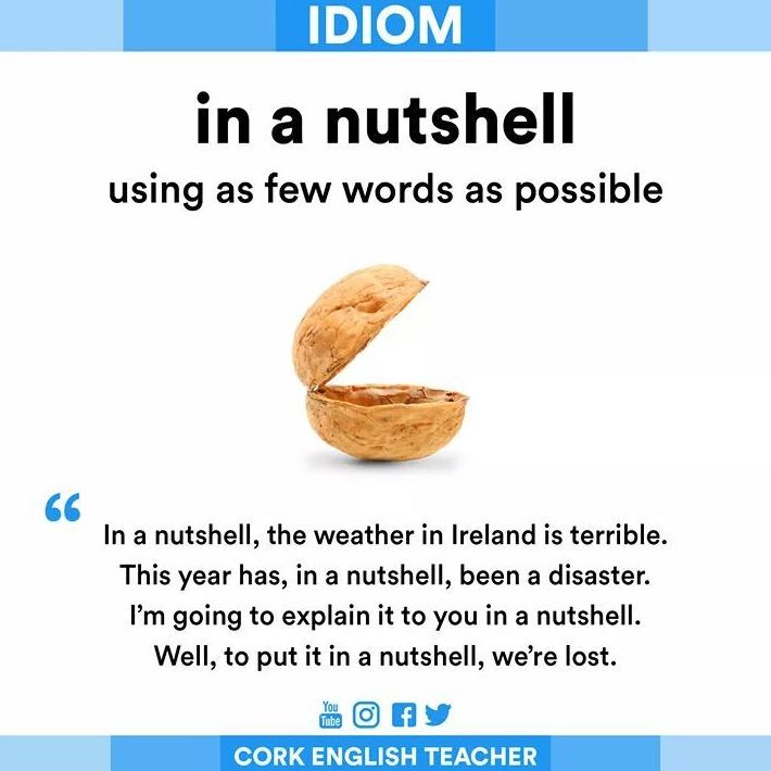 Idiom of the day:In a nutshell