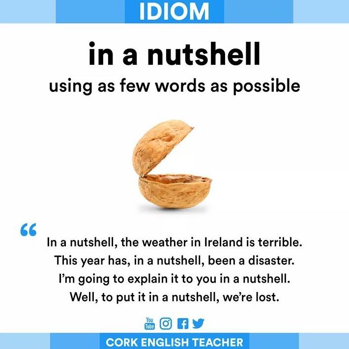 Idiom Of The Day In A Nutshell