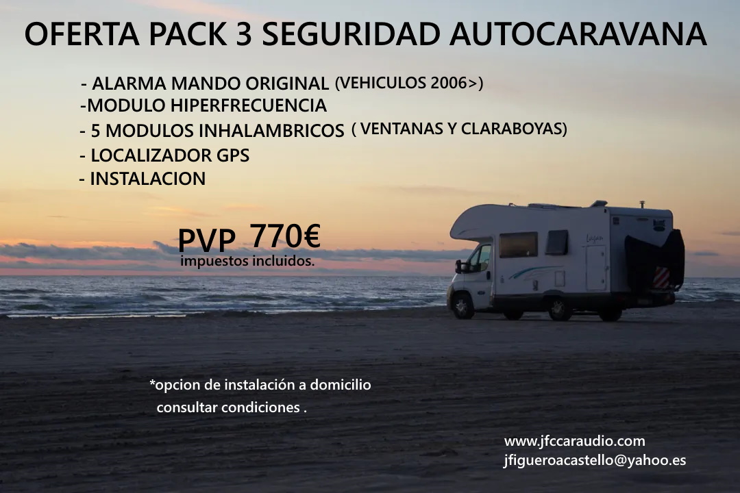 Pack 3 - Seguridad autocaravana: Servicios de JFC Car Audio