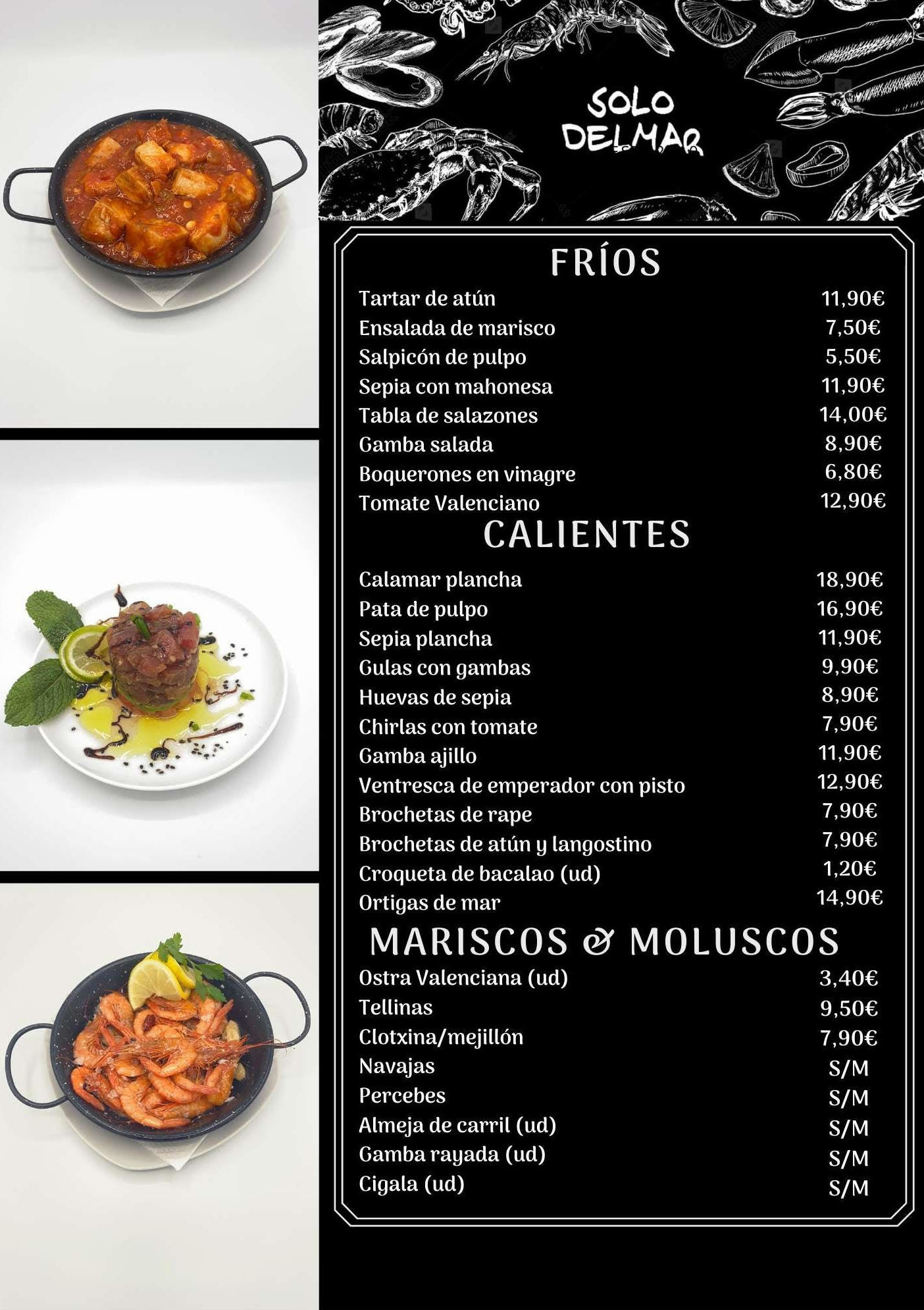Carta QR: de Sólo Del Mar Carta QR: de Sólo Del Mar