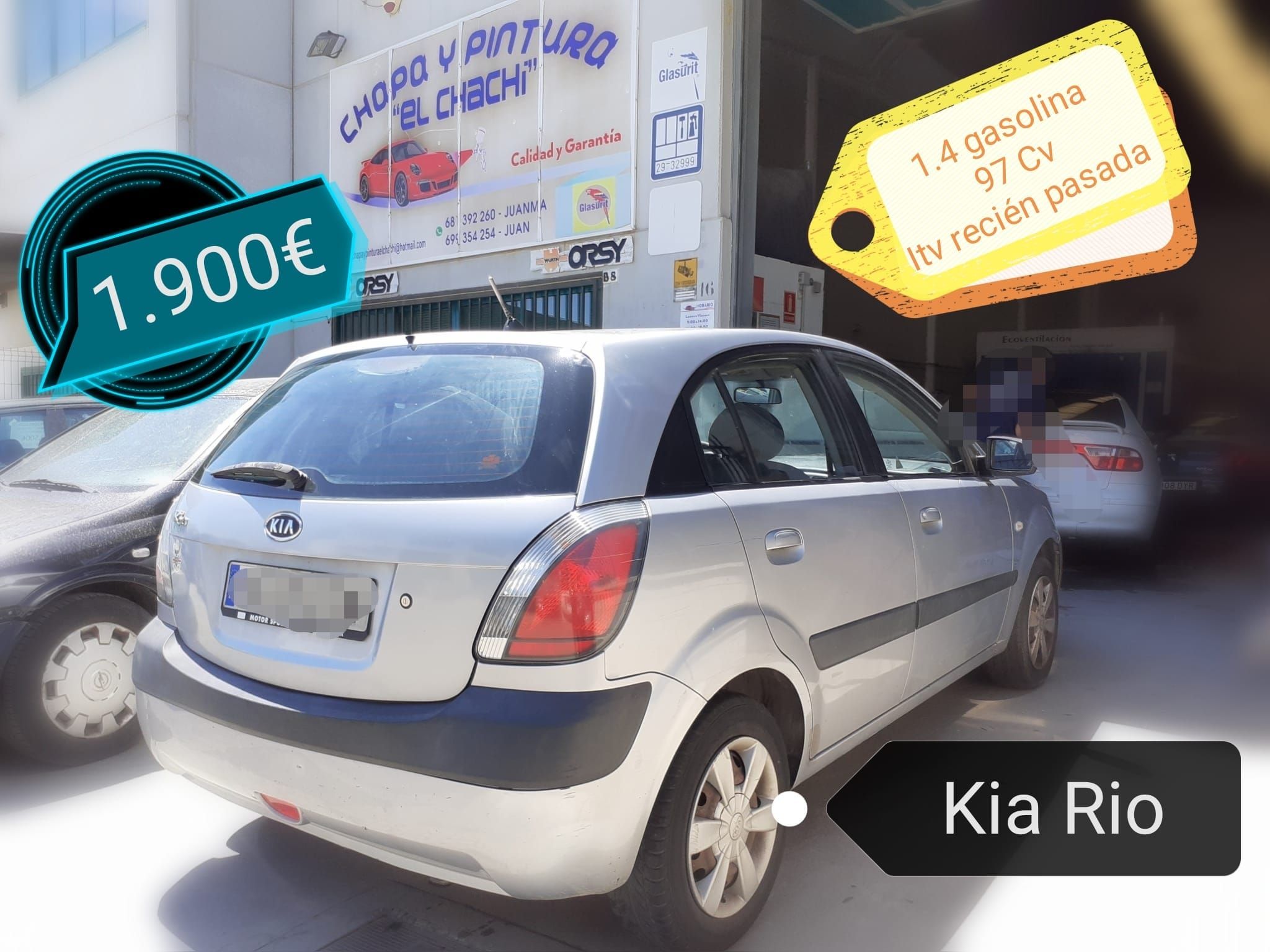 Ocasión Kia rio 1.4 gasolina 97Cv ITB recién pasada. El Chachi Málaga Ocasión Kia rio 1.4 gasolina 97Cv ITB recién pasada. El Chachi Málaga