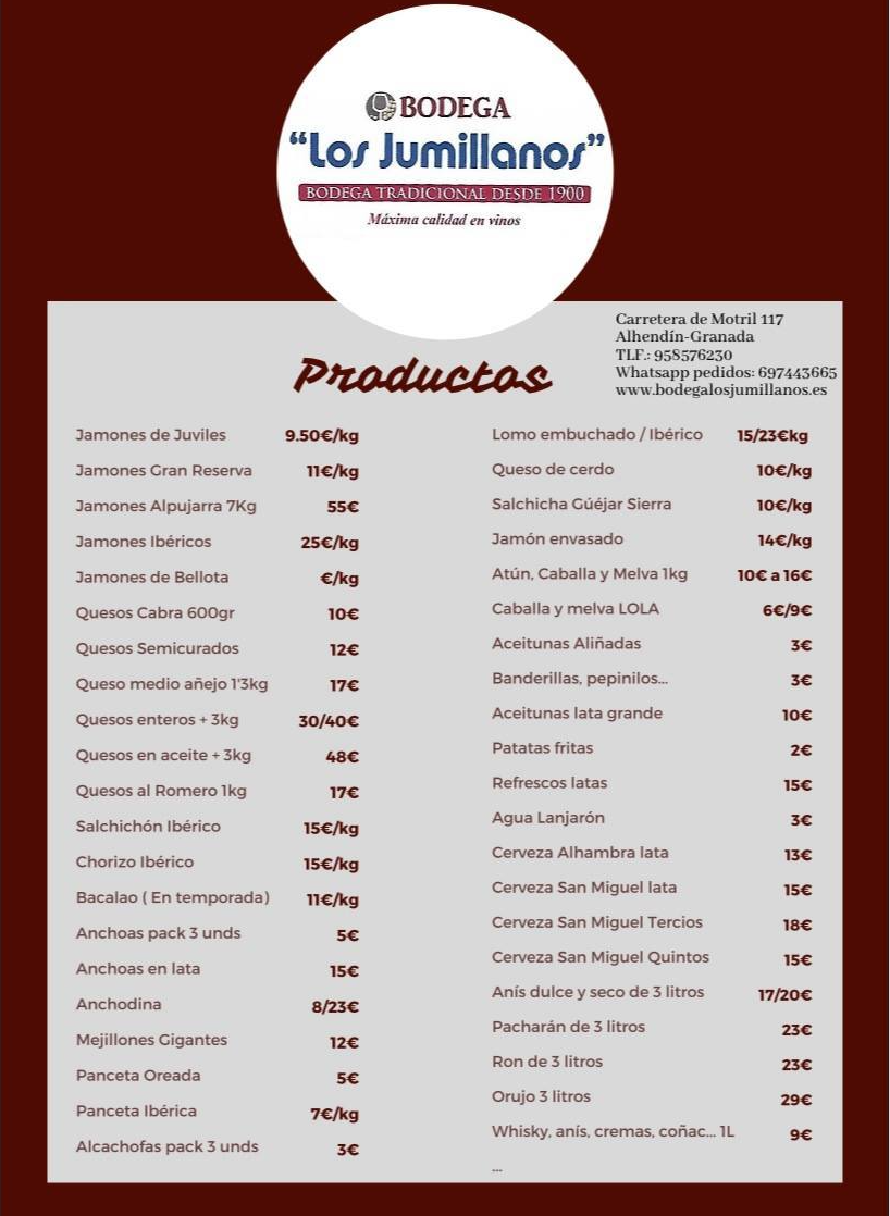 Alimentos: Productos de Bodegas Los Jumillanos Alimentos: Productos de Bodegas Los Jumillanos