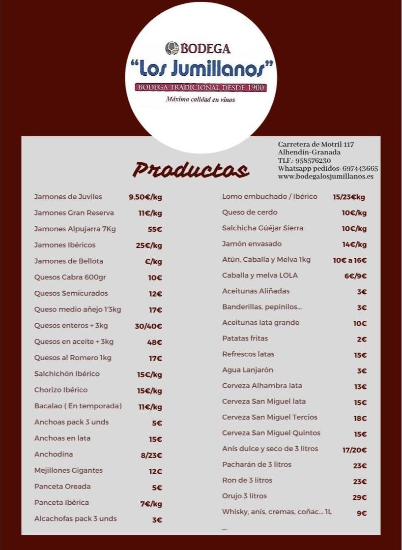 Alimentos: Productos de Bodegas Los Jumillanos Alimentos: Productos de Bodegas Los Jumillanos