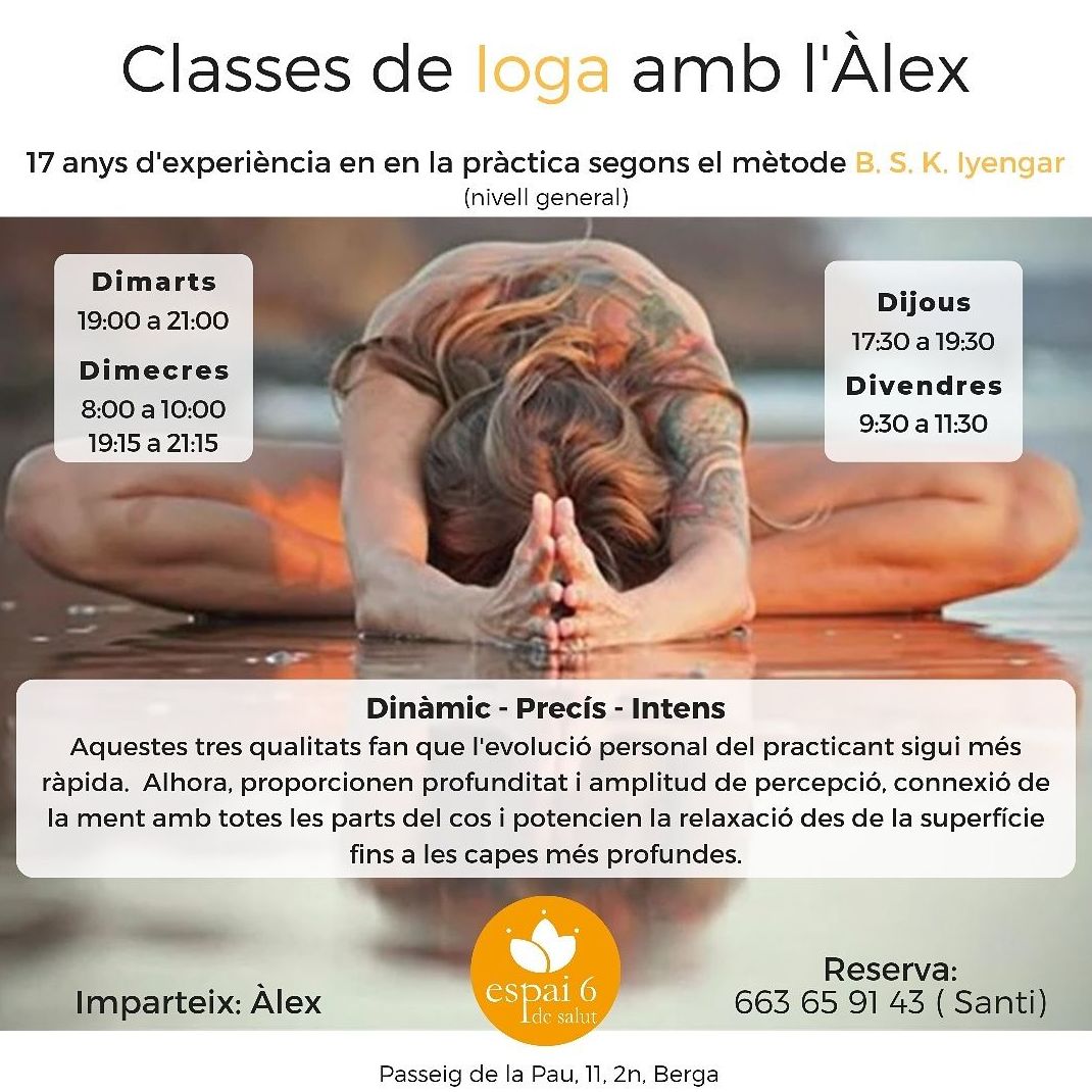 Yoga con Alex: Servicios de Espai 6 de Salut Yoga con Alex: Servicios de Espai 6 de Salut