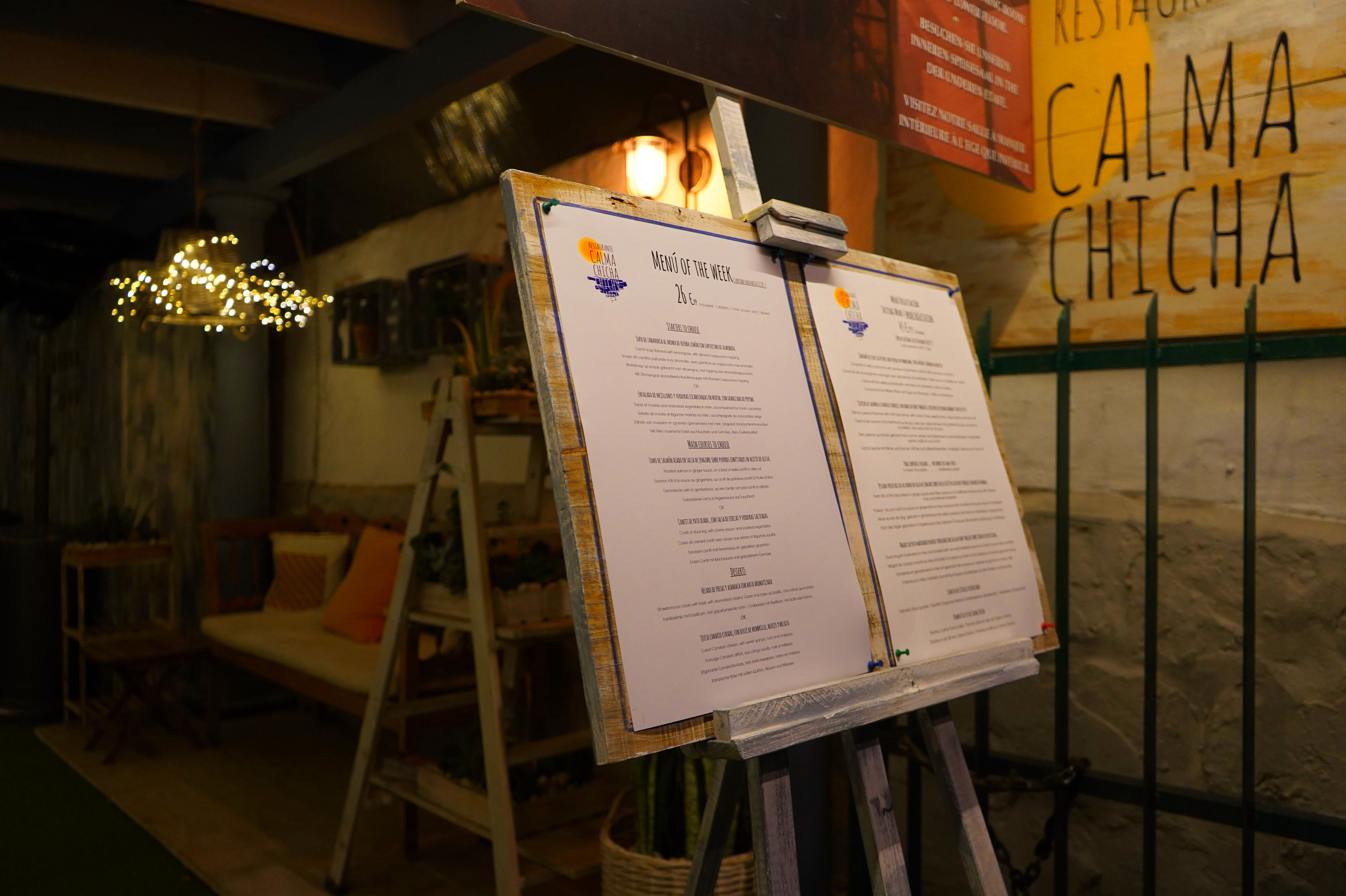 Letter in English, French, Dutch and German: Our Services de Restaurante Calma Chicha Letter in English, French, Dutch and German: Our Services de Restaurante Calma Chicha