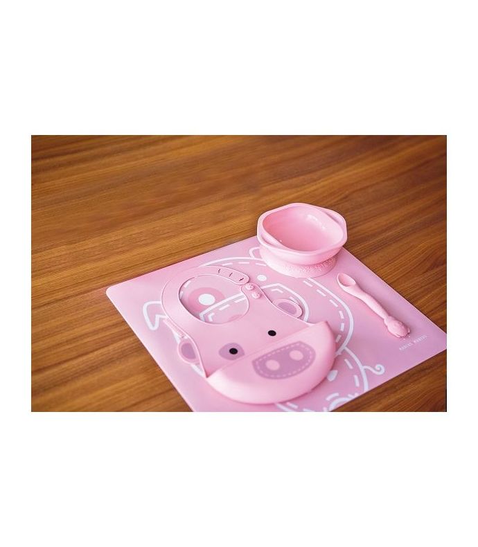 Set Alimentacion Silicona Marcus & Marcus - Pig: Productos de Mister Baby Set Alimentacion Silicona Marcus & Marcus - Pig: Productos de Mister Baby